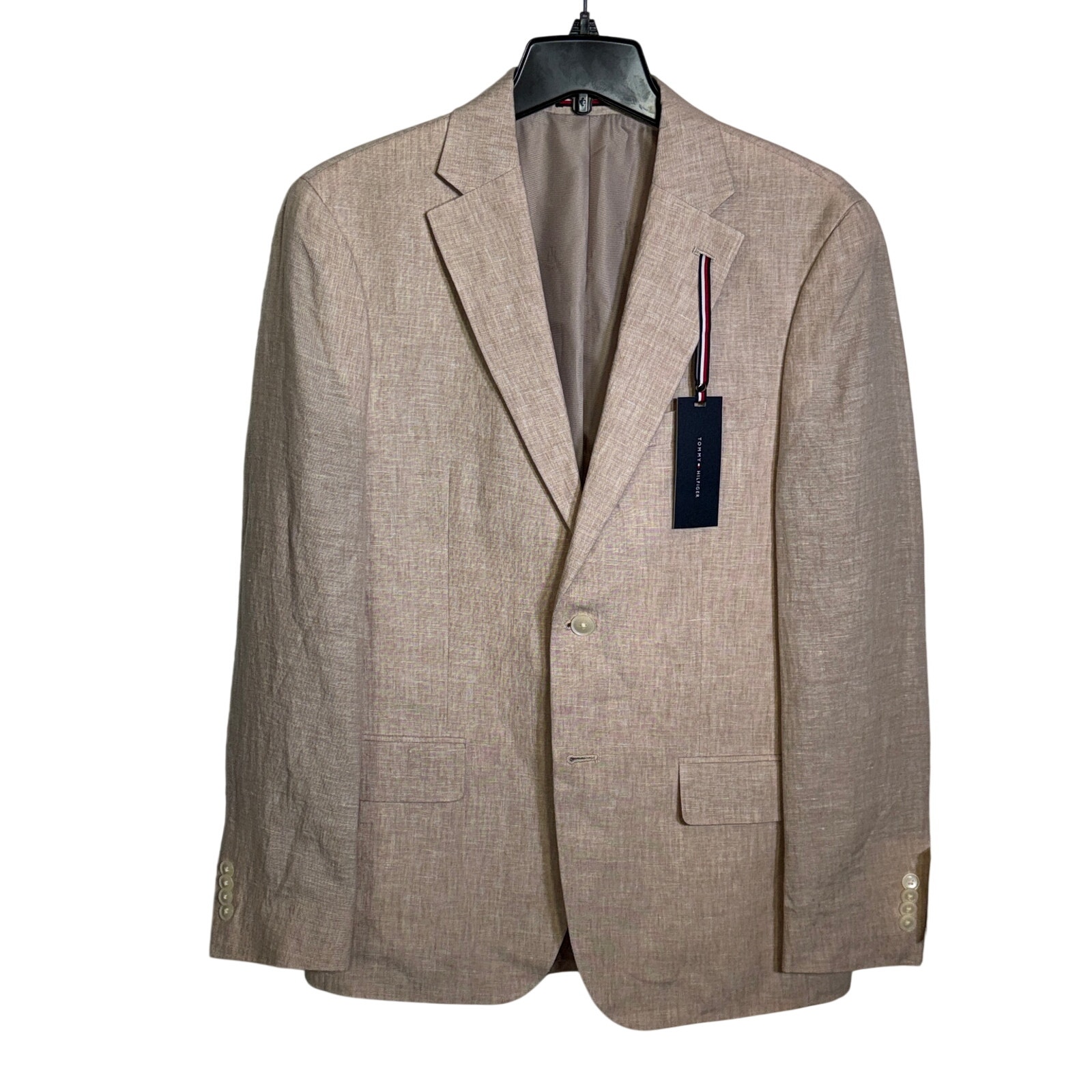 Tommy Hilfiger Men's Modern-Fit 100% Linen Sport Coat Tan 38r $295